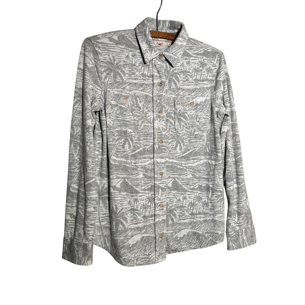 Faherty Womens XS Legend Sweater Shirt Tropical Palm Island Knit Button Down
